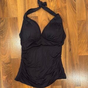 Bleu Rod Beattie classic black tankini‎ halter swim top size 6 bathing suit